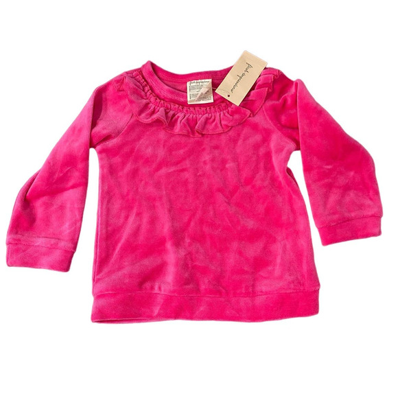 FIRST IMPRESSIONS Baby Girls Velour Ruffle Top Raspberry Pie 18 Months - Picture 1 of 5